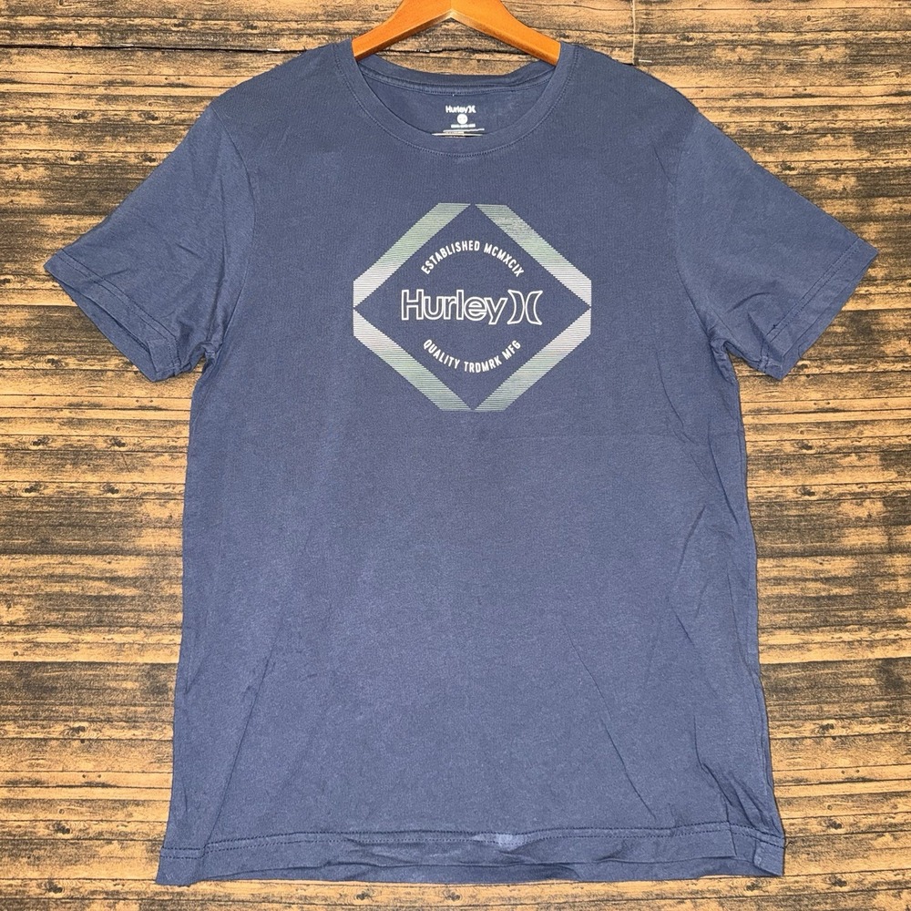 Hurley Men's T-Shirt Medium Blue M Casual Surf Skate Streetwear Soft Tee